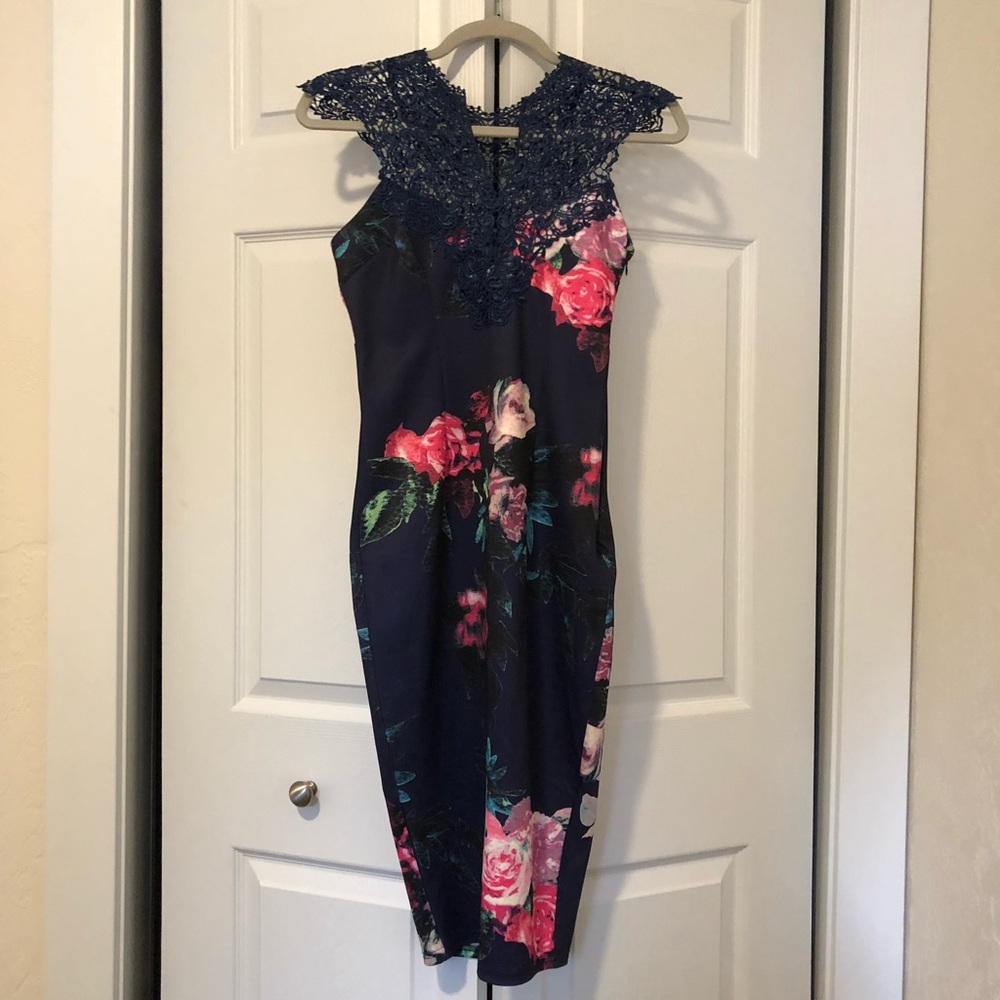 Floral print midi dress